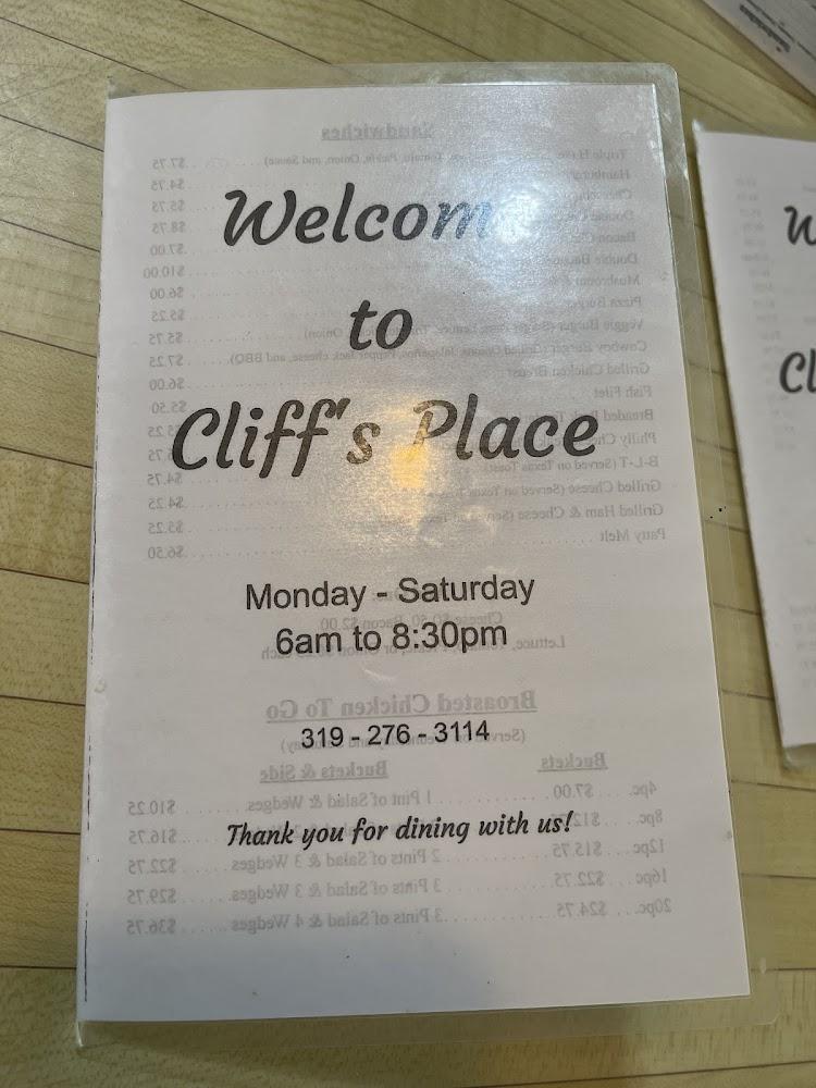 Cliff's Place Menu image 4
